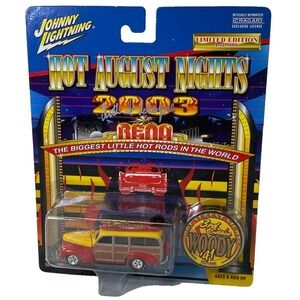 Johnny Lightning '41 Woody Hot August Nights 2003 Signed 1 of 9000 Sealed Car
